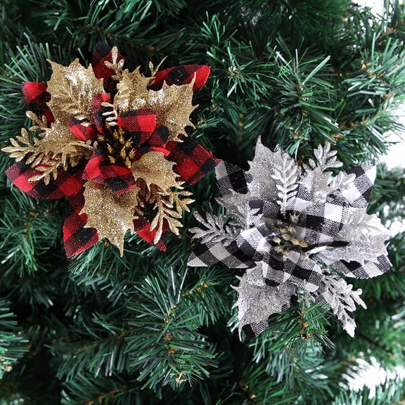 STRANDCHIC 12-Piece Christmas Artificial Flowers and Greenery Set for Wreaths, Tree Ornaments, and Festive Holiday Home Decoration