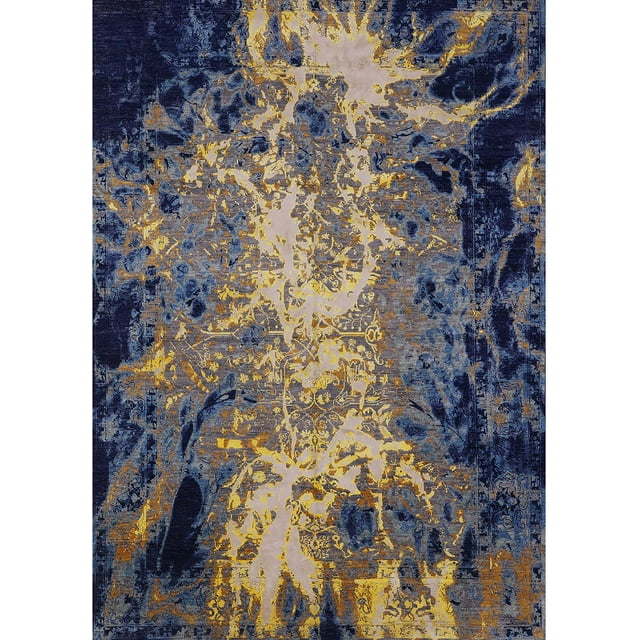 Ahgly Company Tapis d'Intérieur Rectangulaire Milieu du Siècle Moderne Brun Oriental, 4' x 6'