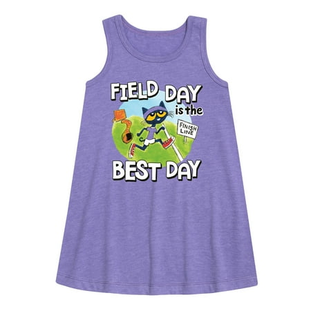 

Pete the Cat - Field Day - Field Day is the Best Day - Crossing the Finish Line - Toddler and Youth Girls A-line Dress