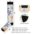 thumbnail image 3 of FORMRS Womens Knee High Socks Casual Long Thick Travel Daily Wear, 2 Pairs, Blue Retro Flower, 3 of 6