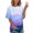 Blue, variant on Plus Size Women's Casual T-Shirt Gradient Print Short Sleeve Round Neck Loose Blouse Top, Beige XXL