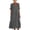 Gray, variant on Cotton Linen V Neck Maxi Dress Womens A-Line Flowy Casual Short Sleeve Loose Fitting Summer Daily Wear with Pockets Gray M