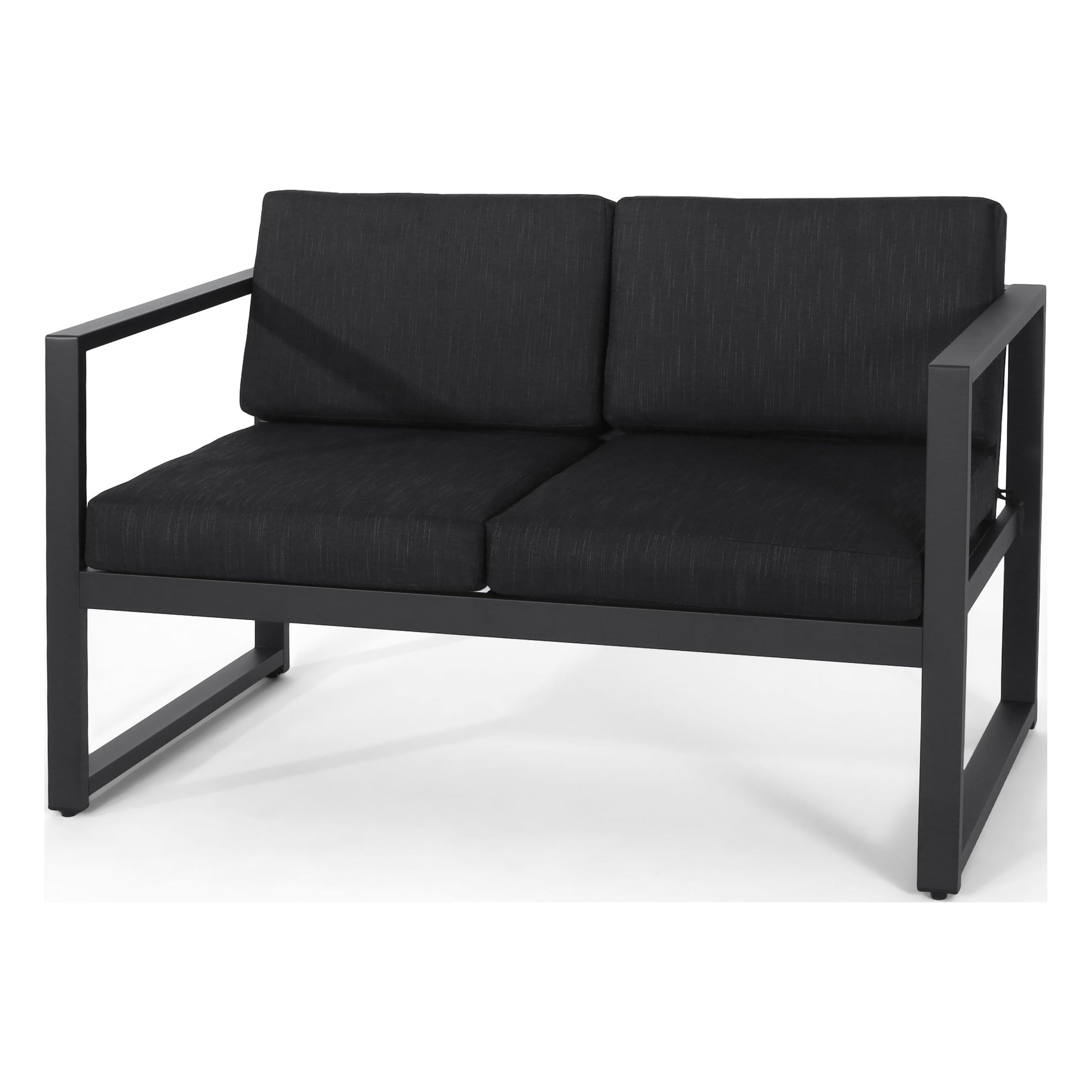 Outdoor 4 Seater Aluminum Chat Set with Cushions, Silver,Grey