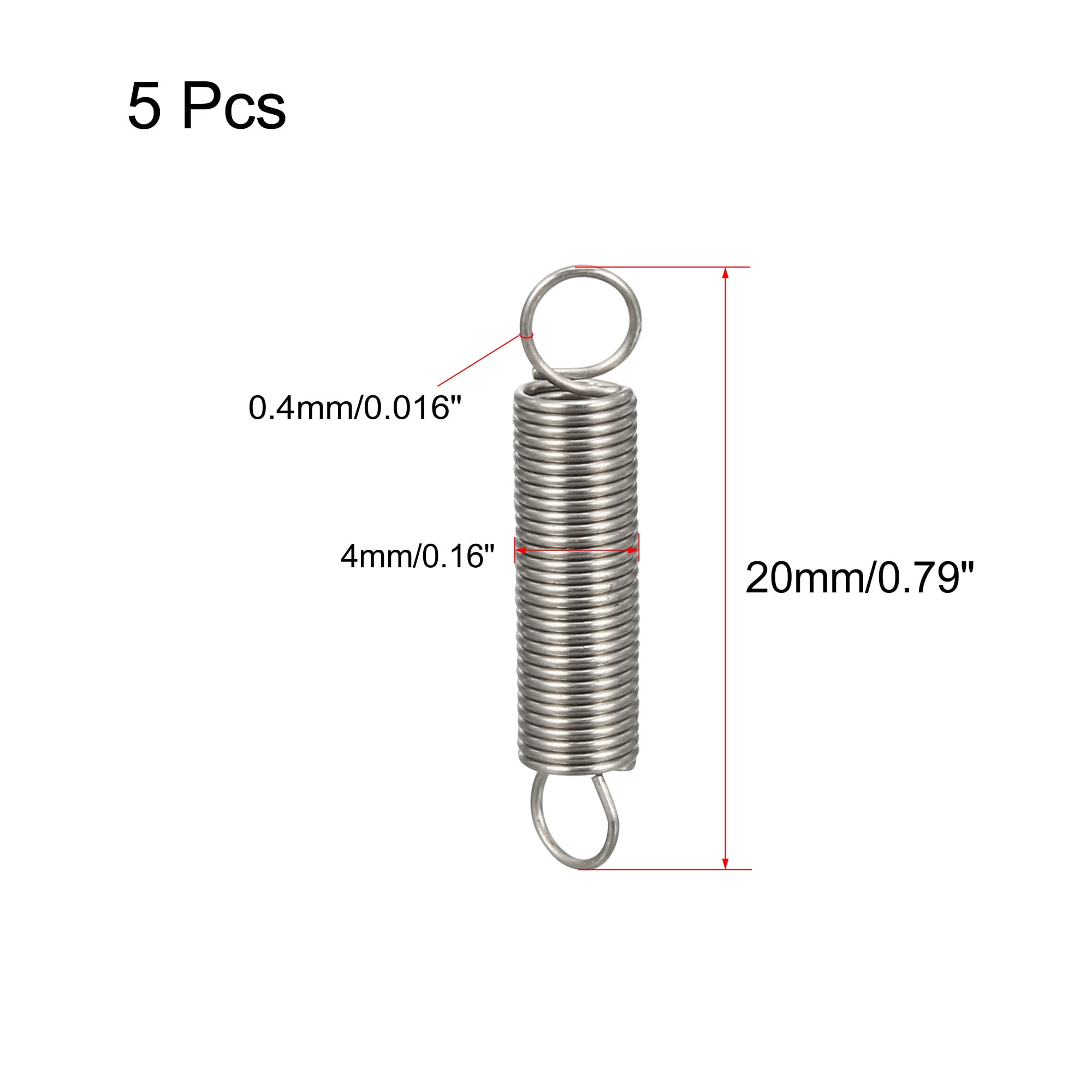 10 Ressorts De Traction Inox 304 – 0,6x5x60 Mm, Argent (Uxcell)