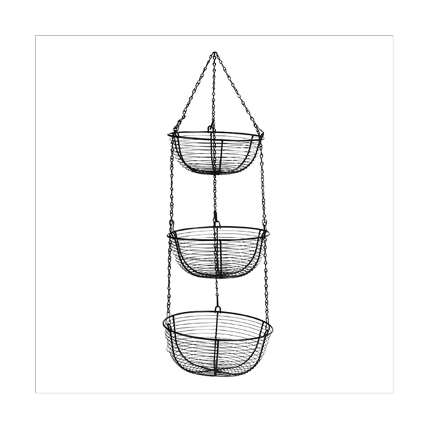 Qtmnekly 3Tier Hanging Basket Fruit Organizer Kitchen Heavy Duty Wire