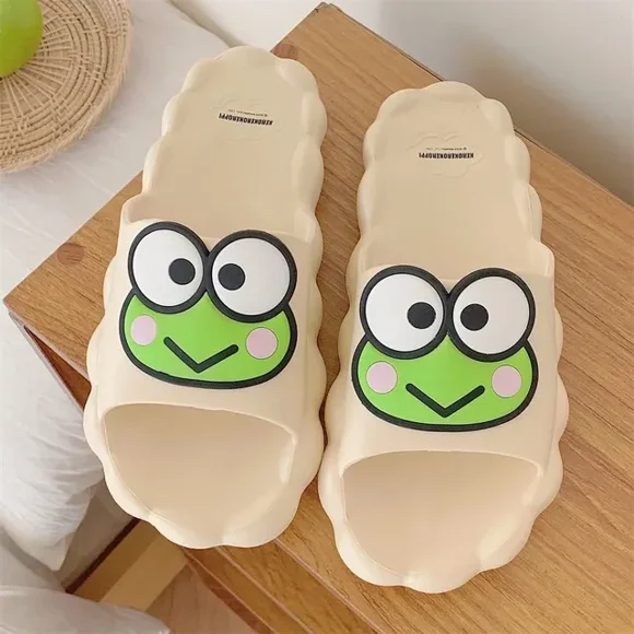 Sanrio Hello Kitty Kuromi Anti Slip Slipper Kawaii Anime Cloud Heel Home Shoes For Women Korean Stylish Beach Slippers Yk2 Shoes