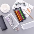 thumbnail image 3 of CoreLiving White Mesh Pencil Pouch Zipper Closure Multipurpose Pen Bag Small Mesh Pouch for Office Organization Travel Storage Bags Purse Essentials Zipper Pouch 1 Pack, 3 of 6