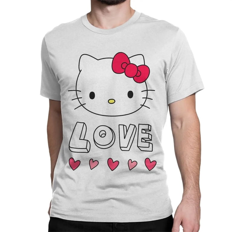 Men Women s Hello Kitty Love And Hearts Valentine T Shirts Cotton Clothes Creative Short Sleeve Tees Birthday Present T Shirts YY Walmart