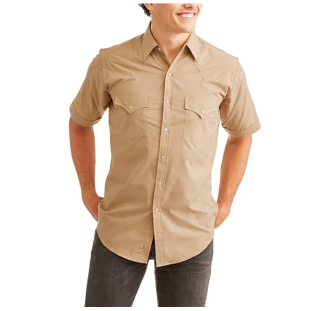 tall solid sleeve western mens short shirt big
