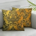 thumbnail image 3 of BANET Craftbot Mustard Yellow Throw Pillow Covers - Pack of 2 Faux Brocade Decorative Pillows - Indian Jacquard Cover - Cover Only 24x24in, 3 of 7