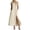 Beige, variant on Women's Round Neck Button Placket Side Slit Pocket Sleeveless Flowy Maxi Casual Dresses for Women Daily Vacation Polished All-Day Relaxed Comfort Wear