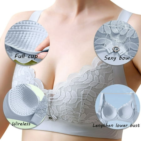 

Bazyrey Women s Plus Size Bras Seamless Wire Free Bras Ladies No Steel Ring Bra Receiving Bra Top Support Sagging Bra Underwear Oversize Everyday Full Figure Bras Light Gray 85C (Buy 2 Get 3 )