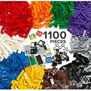 Play Platoon 1100 Piece Building Bricks Kit with Wheels, Tires, Axles, Windows and Doors Pieces - classic colors - compatible with All Major Brands