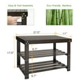 thumbnail image 5 of 3-Tier Shoe Rack Bench Bamboo Organizer Storage Shoe Shelf Holds up to 210 lbs for Entryway Living Room, Brown and Bamboo, 5 of 5