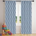 thumbnail image 5 of Blackout Kids Curtains,Blue Geometric Striped Pattern Childrens Insulated Curtains Set Of 2,Bedroom Essentials,Toddler Room Decor 42x84in(106x213cm), 5 of 5