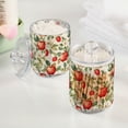 thumbnail image 2 of Yayeee 2 Pack Qtip Holder Bathroom Cotton Swab Canister with Lid Clear Dispenser Set, Beige Apple Pattern, 2 of 6