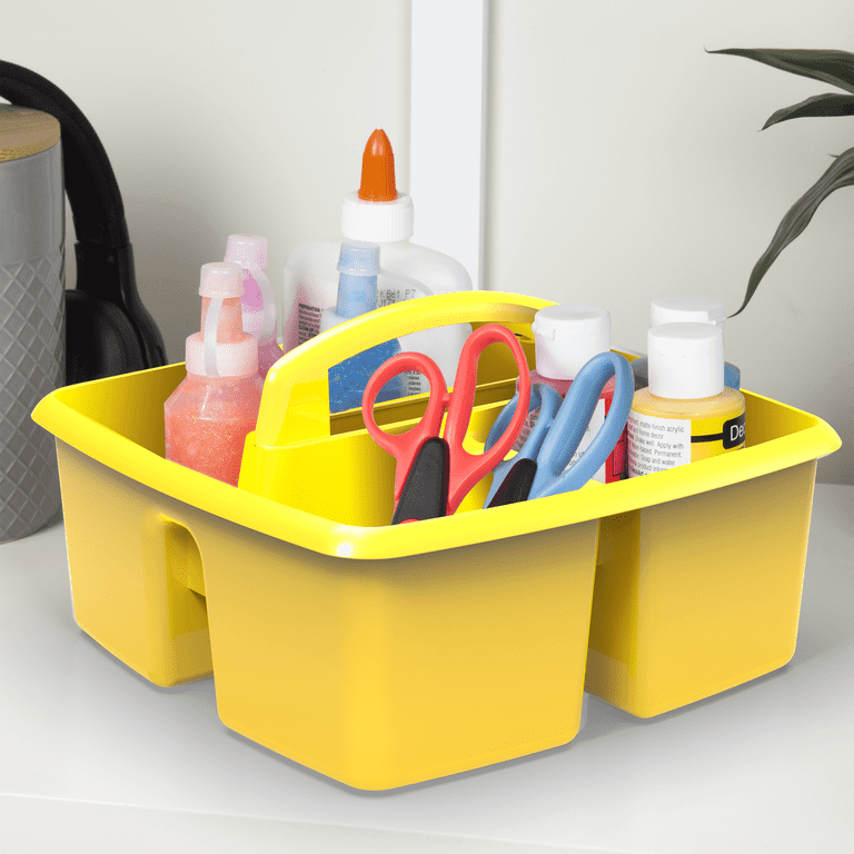 Cleaning Caddy Organizer with Handle, White Plastic Bucket for Cleaning  Supplies Products, Cleaning Tool Storage Tote, 2 Pack