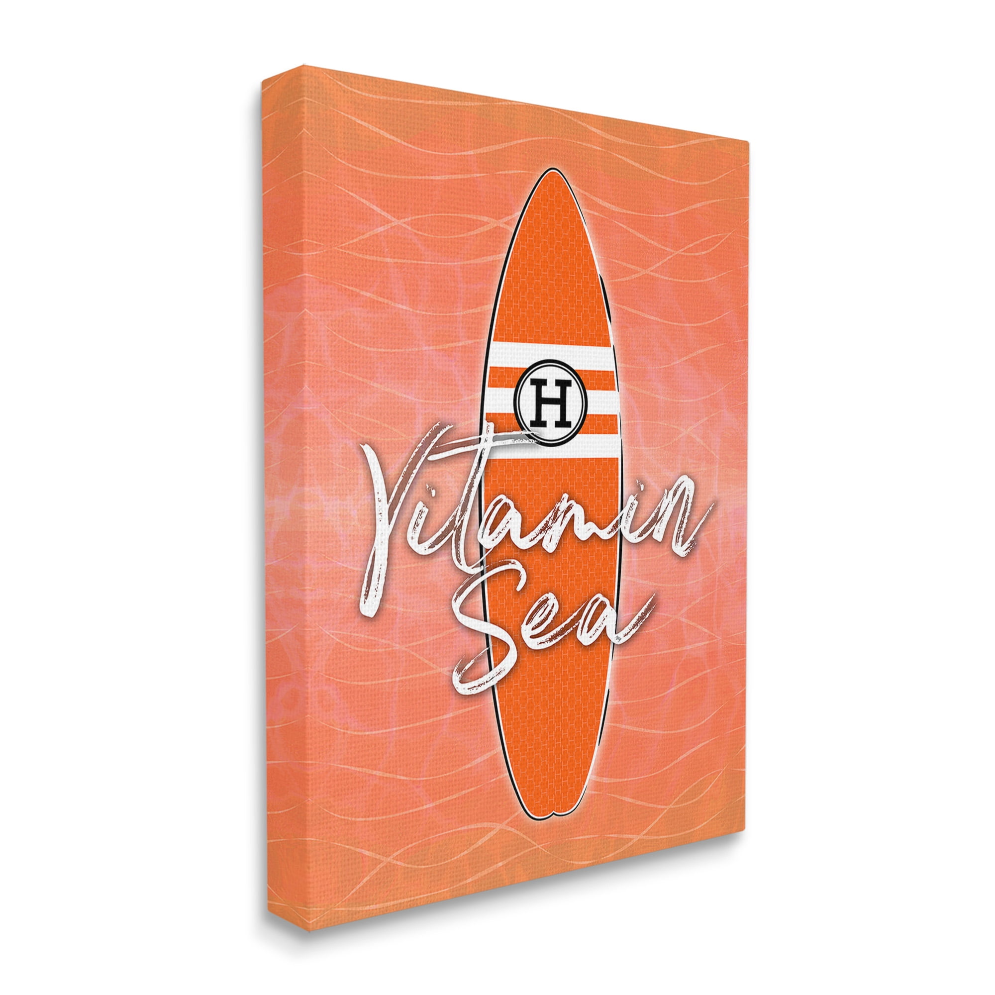 Stupell Industries Vitamin Sea on Orange Beauty & Fashion Painting Gallery Wrapped Canvas Art Print Wall Art, 24 x 30