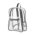 thumbnail image 2 of Mochila transparente jinwen mochila grande para computadora portátil mochila con cremallera mochila escolar Gris claro Paquete de PVC, 2 of 8