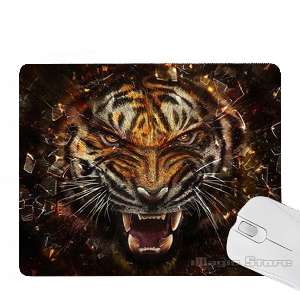 Tiger Mouse Pad Broken Glass Wild Animal Tiger Face Cat Mouse Pad ...