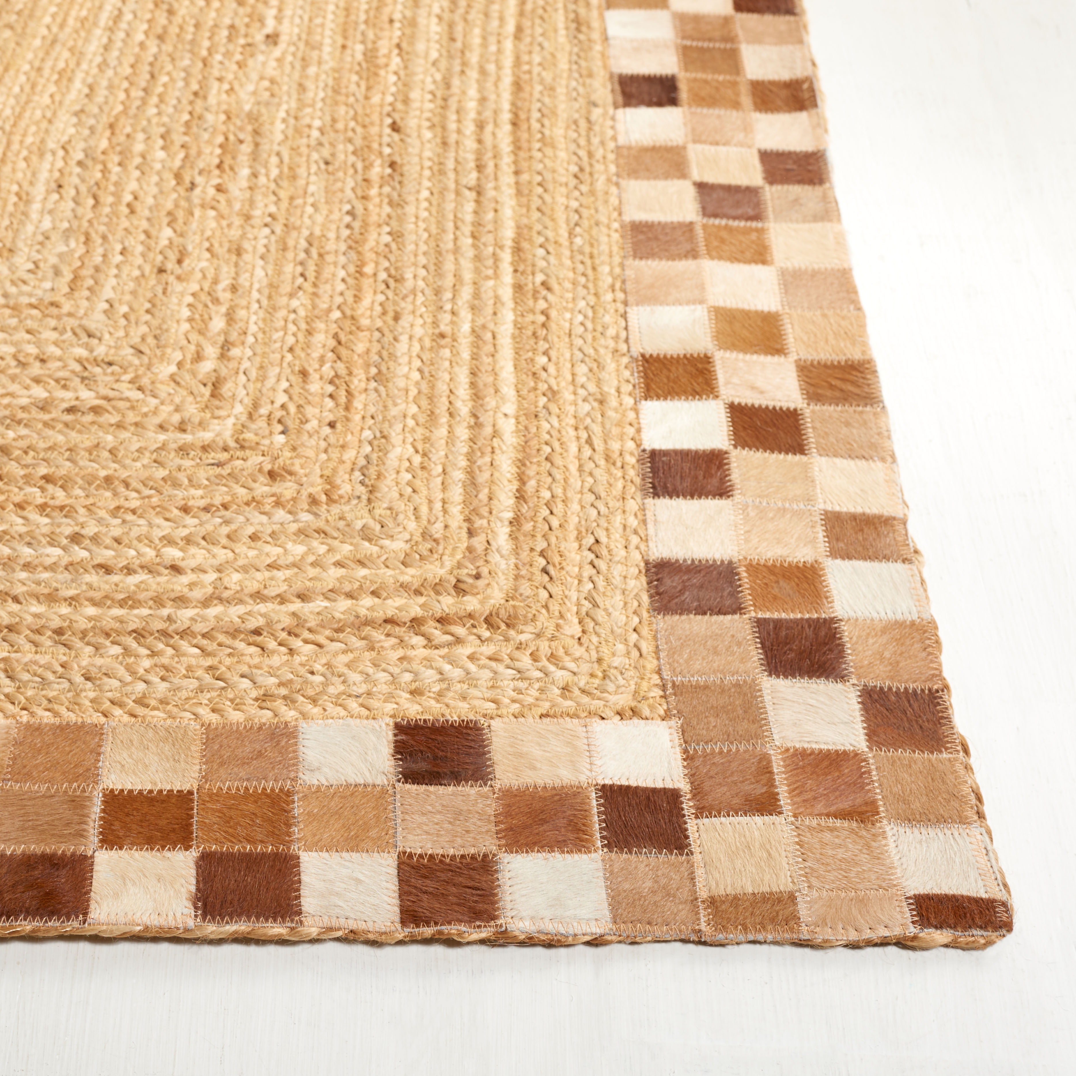 SAFAVIEH Natural Fiber Knot Bordered Area Rug, Natural/Brown, 4' x 6'