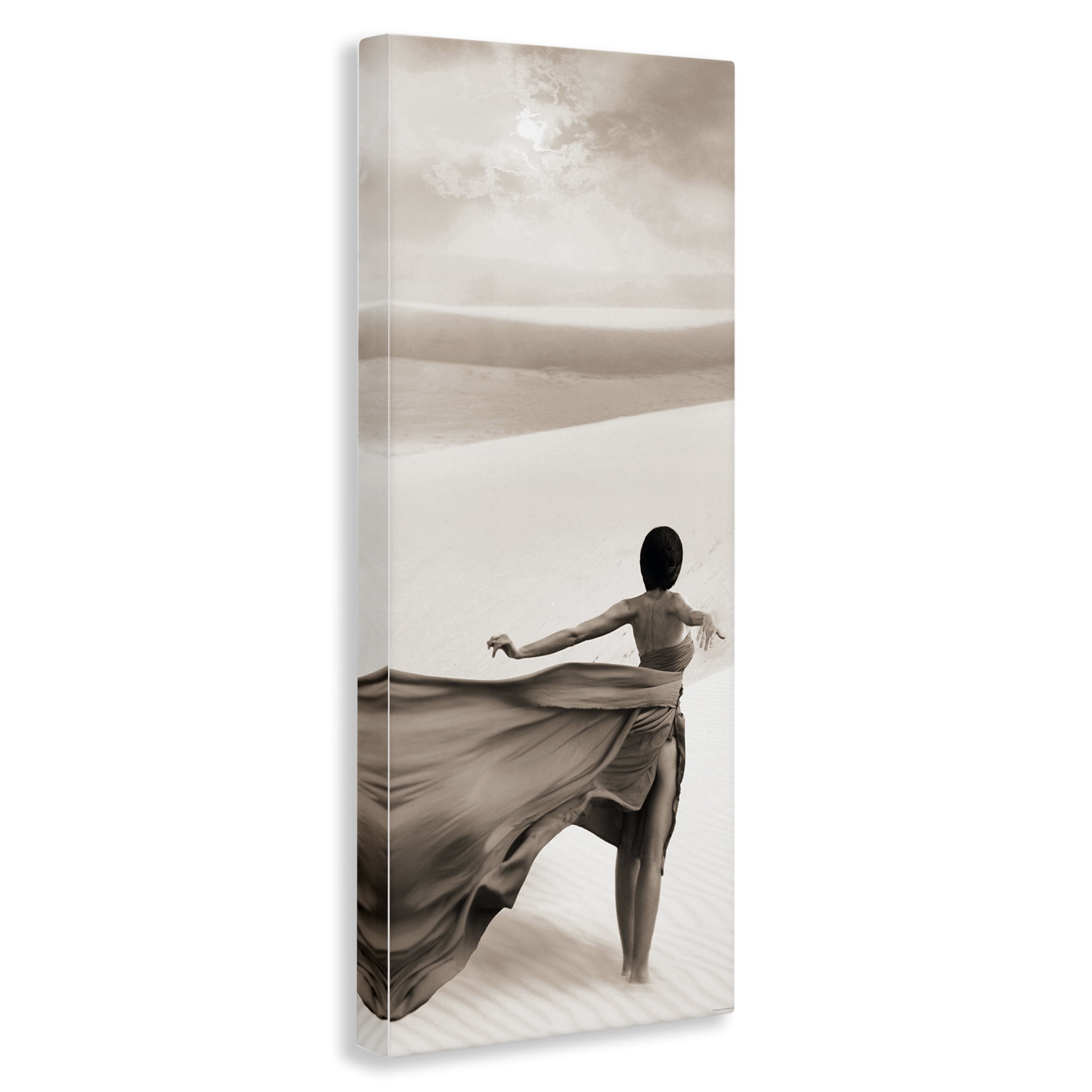 Stupell Industries Billowing Dress in Desert People Painting Wrapped Canvas Art Print Wall Art, 13 x 30