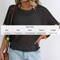 thumbnail image 3 of Taylonsss Womens Crochet Tops Flower Hollow Out Cover Up Short Sleeve Knit Pullover Sweater Summer Beach Cover Up, 3 of 8