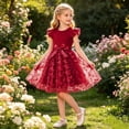 thumbnail image 2 of RTKFRFLM Girls Ruched Dress Summer Flutter Sleeve 3D Butterfly Details Smocked Bodice Cotton A-Line Sundress Kids 3-7Y, 2 of 9