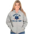 thumbnail image 4 of Trust Me An EMT Emergency Medical Tech Zip Up Hoodie Men's Women's Brisco Brands S, 4 of 5