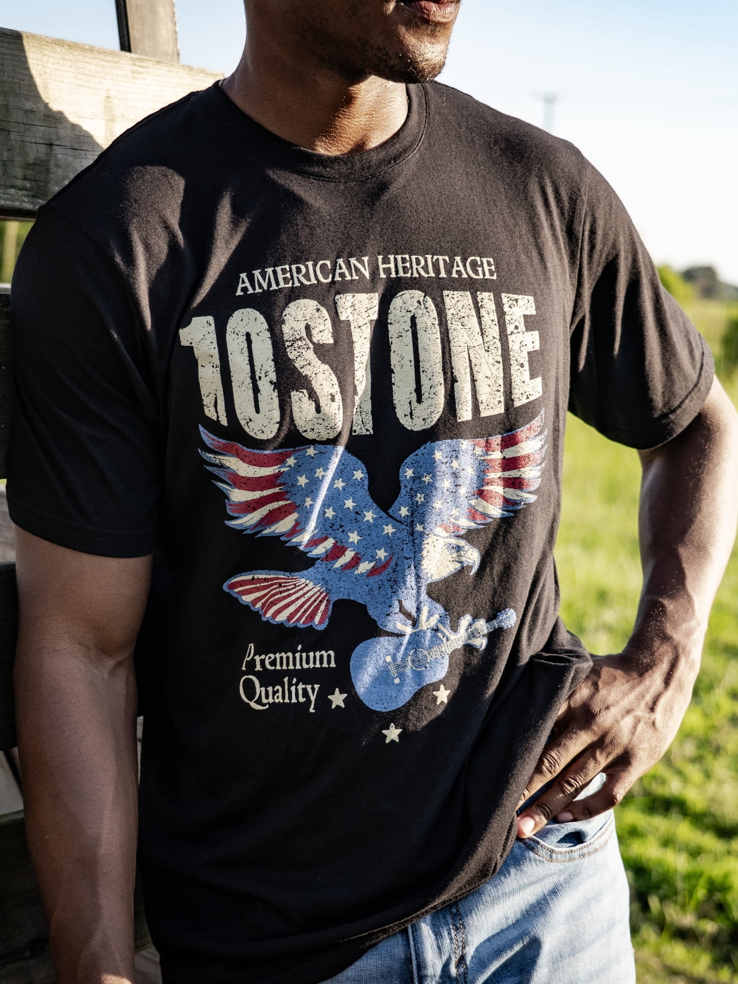 10Stone Anthem Short Sleeve Graphic Tee, Black, S-3XL