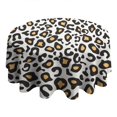 thumbnail image 4 of Black and Yellow Of Leopard Print Round Tablecloth 60"x60",Wrinkle Wipeable Table Cloth for Kitchen Dining Room Picnic Patio Party, 4 of 6