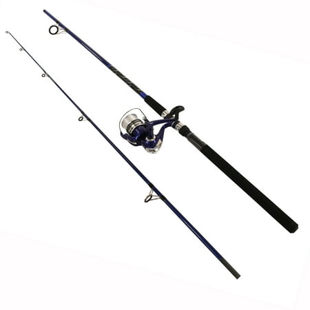 Okuma Fishing Tackle Fnx-90-60BL 9 ft. Fin Chaser X Spin Combo in Medium & Heavy Blue - 2 Piece Spinning Model