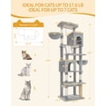 thumbnail image 3 of Hzuaneri Cat Tree, 75" Tall Multi‑Level Indoor Cat Tower with Scratching Posts, Baskets & Condos, Light Grey, 3 of 9