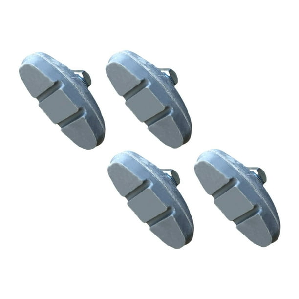 4 pastillas de freno resistentes para bicicleta, repuesto de aleación de aluminio. Gris