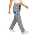thumbnail image 6 of Minjewel Women's Loose Casual Quick-Dry Cargo Pants with Drawstring, Tactical Trousers for Outdoor, Hiking, and Travel, Comfortable and Durable,Light Gray,M, 6 of 8