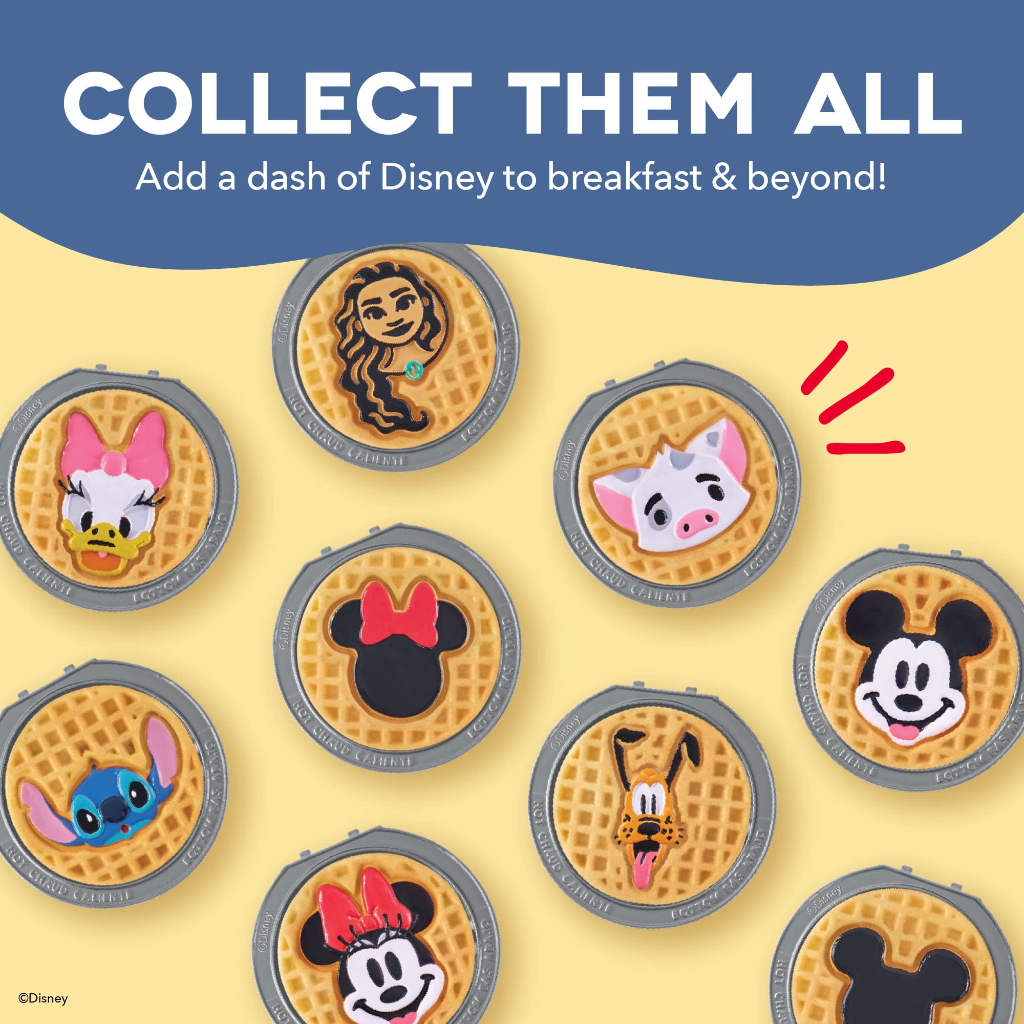 Disney | Dash MultiMaker® Double Mini Maker System - Convenient Electric Waffle Maker - Features Interchangeable, Dishwasher-Safe Plates - Quick Cleanup & Simple Setup - Stitch Design