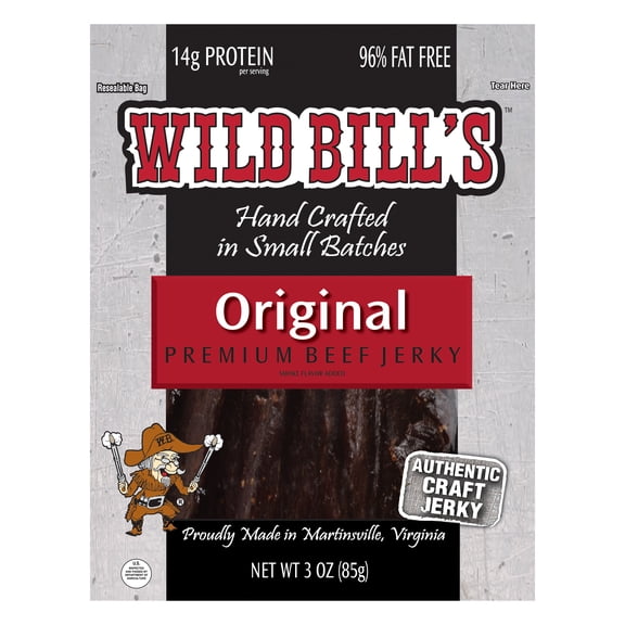Wild Bills Slow Smoked Original Beef Jerky, 3 Oz