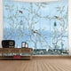thumbnail image 3 of Tapiz de pared hippie, tapiz bohemio con flores y pájaros azules, decoración de pared, confiabilidad excepcional, 3 of 8