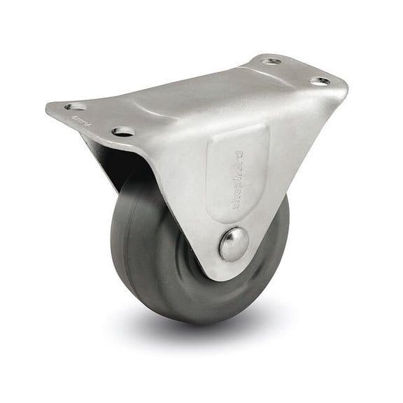 Shepherd Hardware Plate Caster,Rigid,Rubber,2 1/2"H PRQ20122ZN-3H