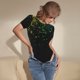 thumbnail image 3 of Balery Night Rainbow Sparkles Body de cuello redondo de manga corta para mujer Tops de manga corta Tops básicos-Small, 3 of 7