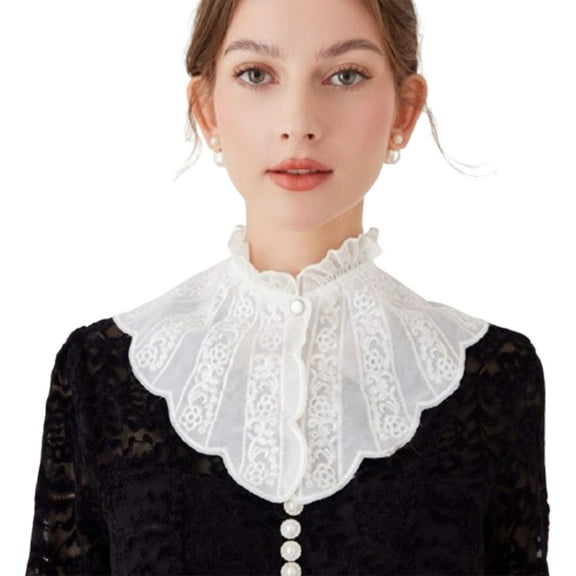 LoudSung Detachable Fake Collar Cape Shawl Embroidery Court Aristocrat Style False Collar Accessories for Women Girls