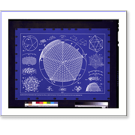 Historic Print, Building construction - geodesic dome, 16" x 20"