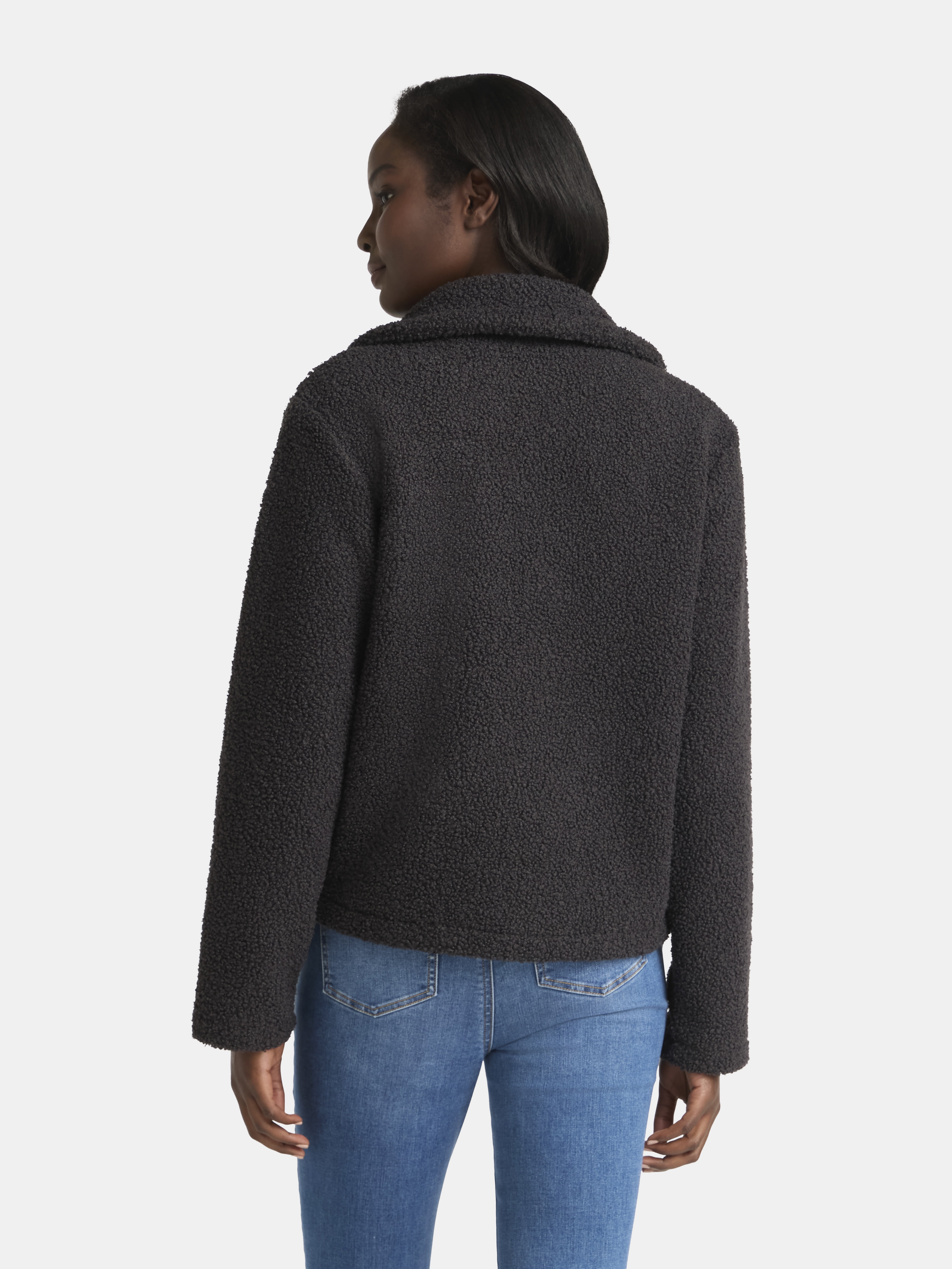 Time and Tru Women's Boucle Trucker Jacket, Midweight, Sizes XS-2X