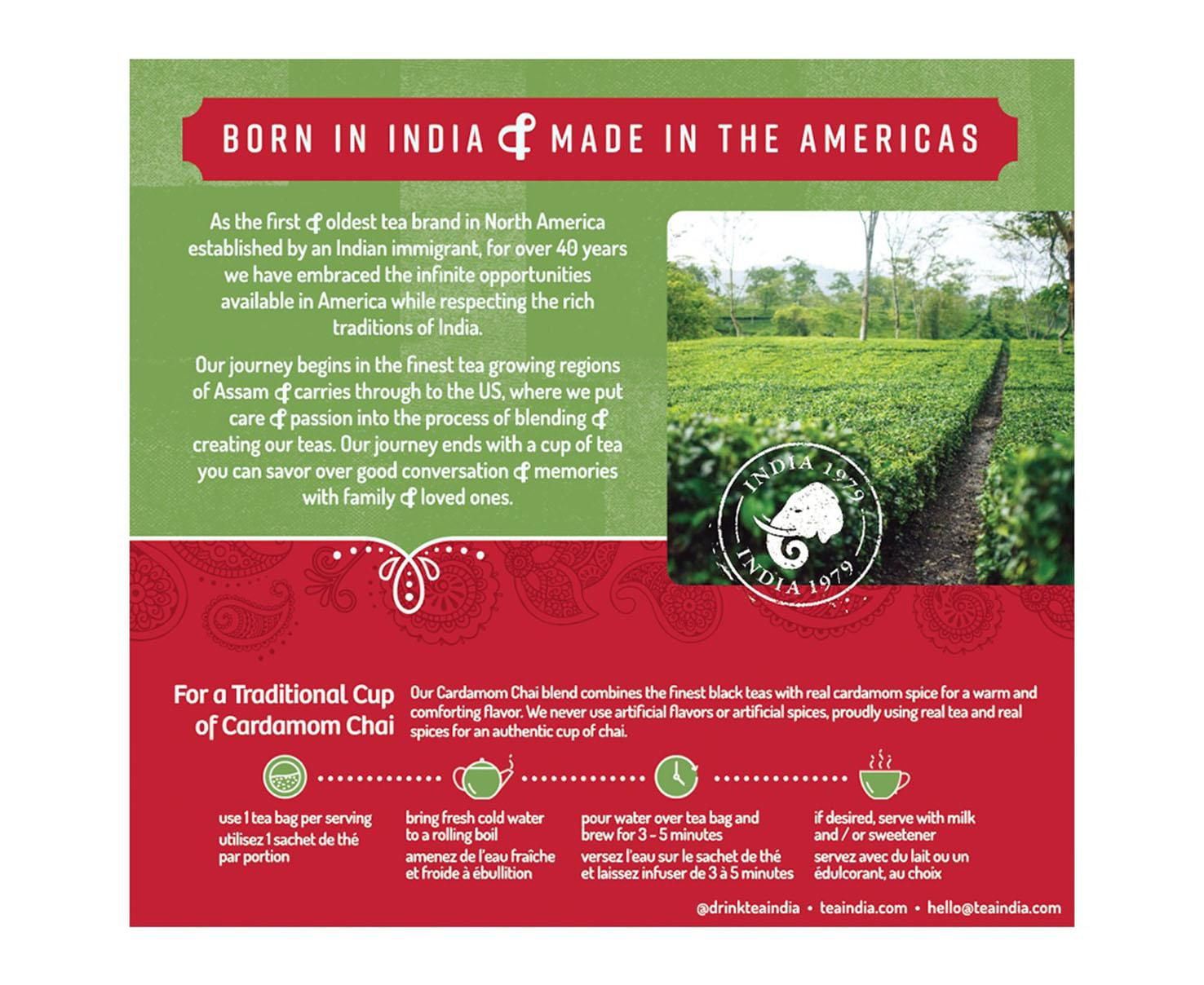 Tea India Cardamome thé 80 paquets / 182 g