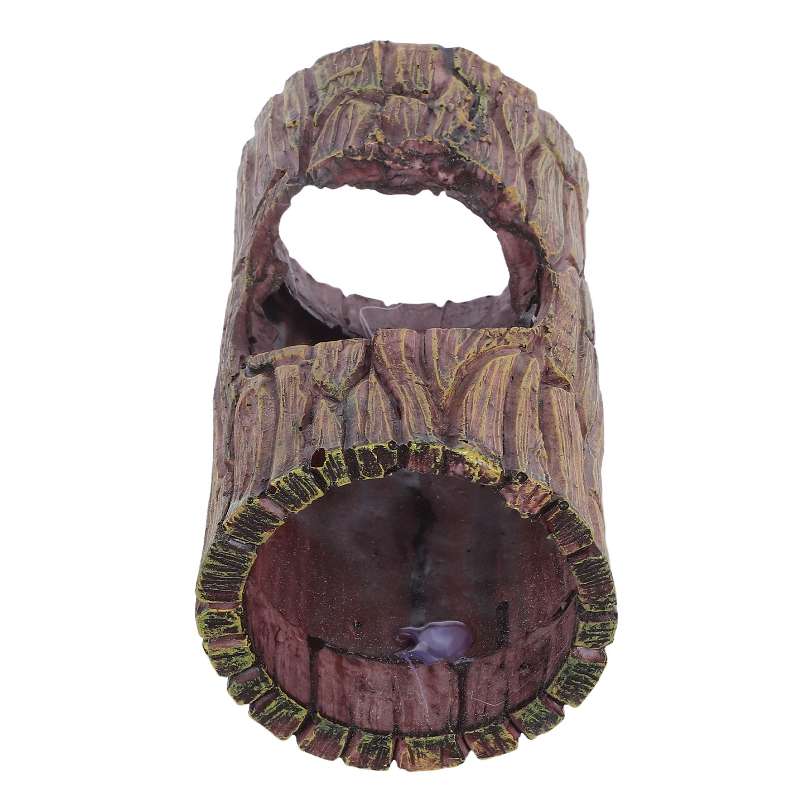 MOKKHNB Resin Reptile Tree Hide with Lifelike Bark Texture for Gecko Turtle Amphibian Terrarium