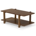 thumbnail image 3 of Safavieh Edisyn 2 Shelf Solid Wood Coffee Table in Medium Oak, 3 of 8