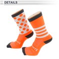 thumbnail image 3 of Calcetines de ciclismo Unique Bargains, absorbentes de sudor, antiolor, antifricción, calcetines para bicicleta al aire libre, grises y naranjas, tamaño L, neutros y universales, 1 par, 3 of 6