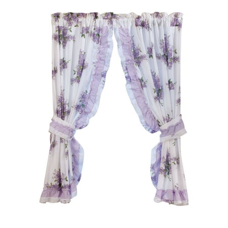 Lilac Bouquet Ruffled Curtains Walmart Com