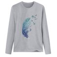 thumbnail image 4 of CEHVOM Hauts pour Femmes Col Rond Imprimé Manches Longues Décontracté Ample Blouse T-shirt Hauts, 4 of 5