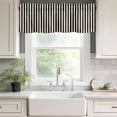 thumbnail image 4 of Black Striped Kitchen Valances for Windows, Modern Simple Farmhouse Beige Vintage Bathroom Window Valances 42x18 Inch Rod Pocket Window Treatments Valance Curtains for Living Room Bedroom Decor, 4 of 9
